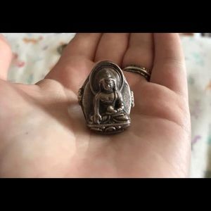 Sterling Buddha Mantra Ring